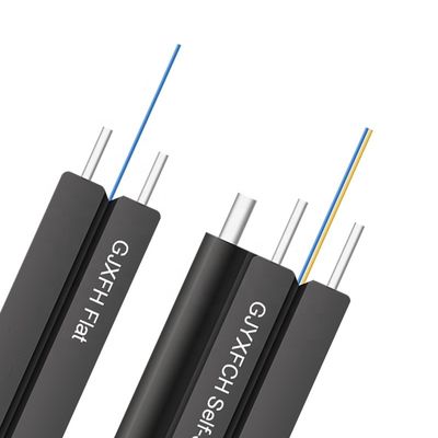 1 2 кабель оптического волокна 4 ядров крытый/на открытом воздухе плоский FTTH падения