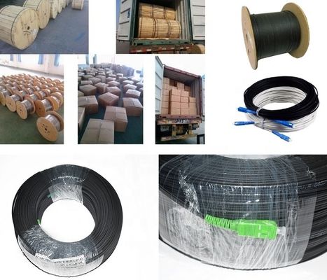 1 2 кабель оптического волокна 4 ядров крытый/на открытом воздухе плоский FTTH падения
