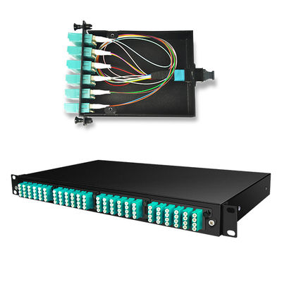 Дюйм 1U MPO MTP-LC 24F 10G 40G пульта временных соединительных кабелей 19 волокна высокой плотности оптически