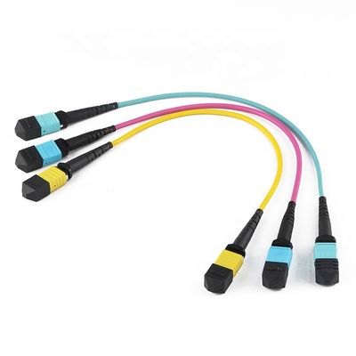 12 гибкий провод кабеля волокна ядра ядра 24, кабель Om3 Om4 заплаты Mtp Mpo для Qsfp
