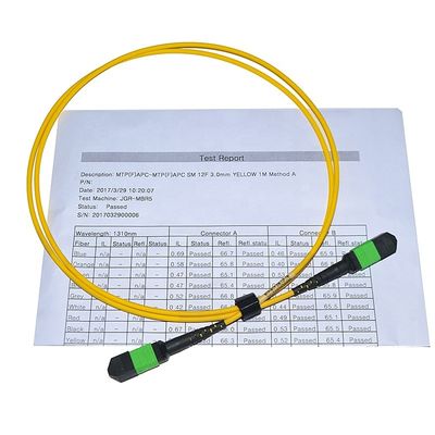 12 гибкий провод кабеля волокна ядра ядра 24, кабель Om3 Om4 заплаты Mtp Mpo для Qsfp